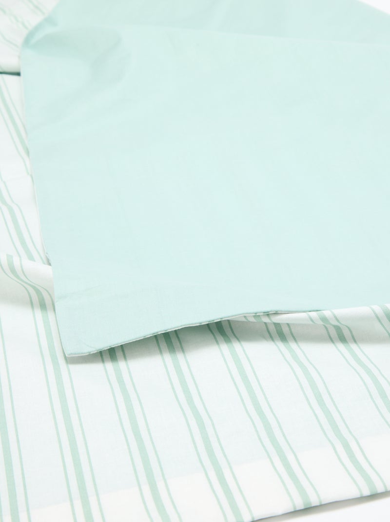 Parure de lit 2 personnes (240 x 220cm) en coton - Kiabi Home Bleu - Kiabi