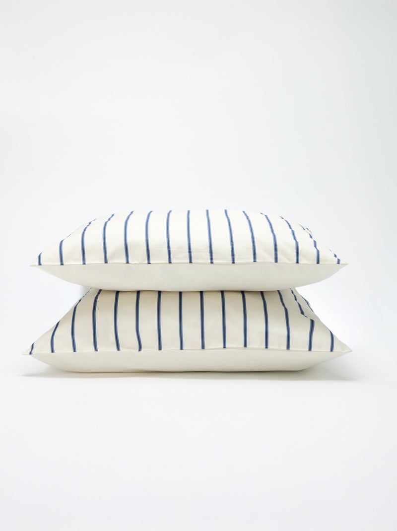 Parure de lit 2 personnes (240 x 220cm) en coton - Kiabi Home Bleu - Kiabi
