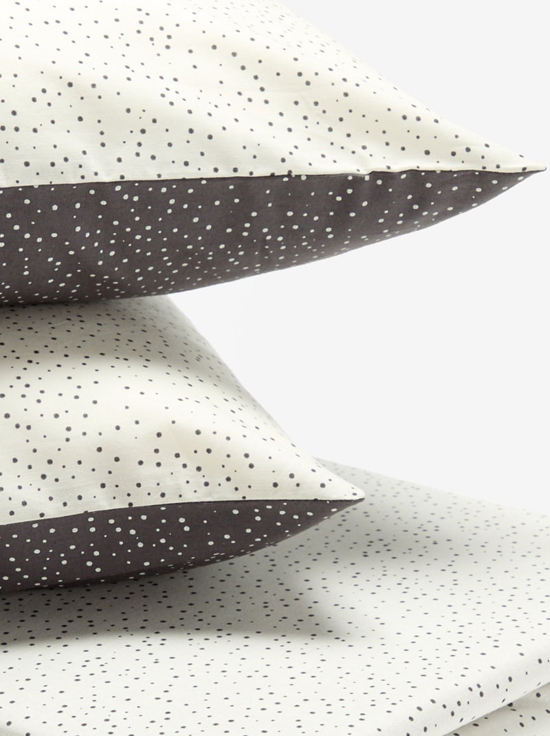 Parure de lit 2 personnes (240 x 220cm) en coton Gris - Kiabi