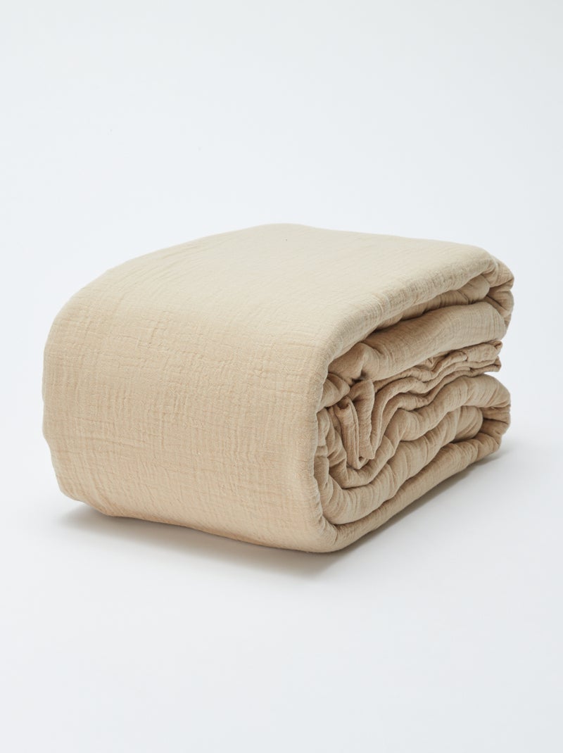 Parure de lit 2 personnes (240 x 220cm) en gaze de coton - Kiabi Home Beige - Kiabi