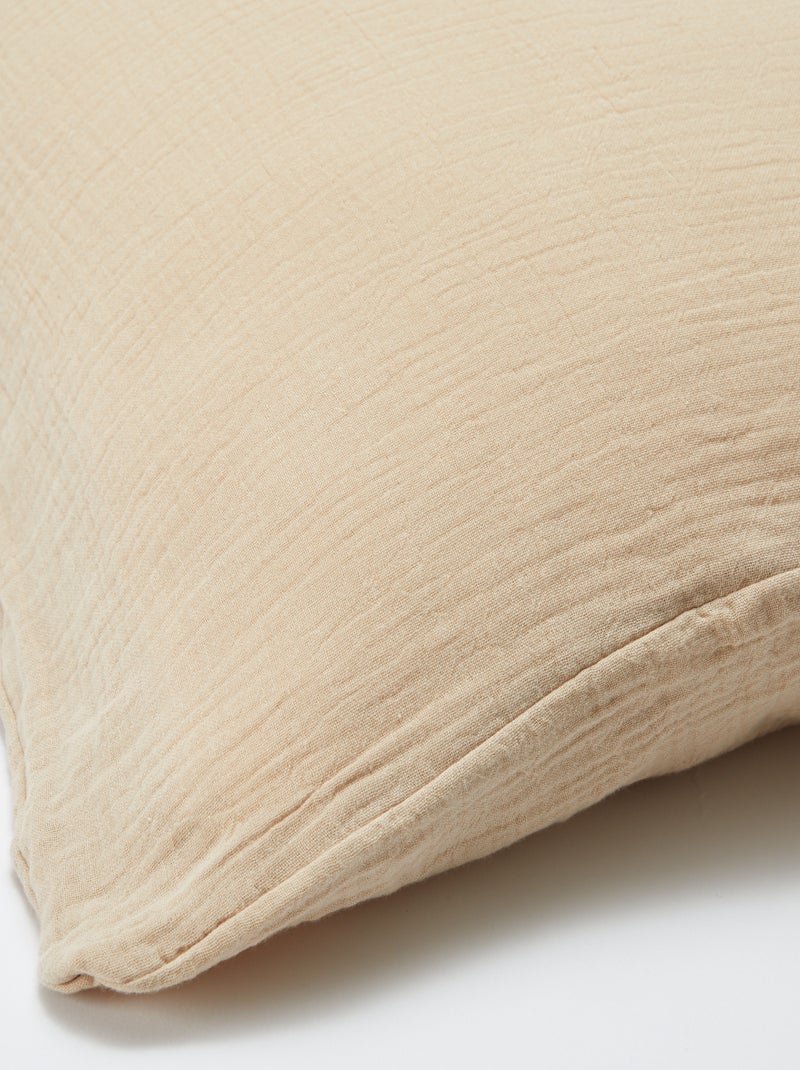 Parure de lit 2 personnes (240 x 220cm) en gaze de coton - Kiabi Home Beige - Kiabi