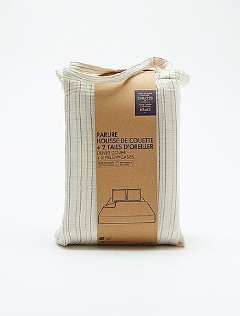 Parure de lit 2 personnes (240 x 220cm) en gaze de coton - Kiabi Home