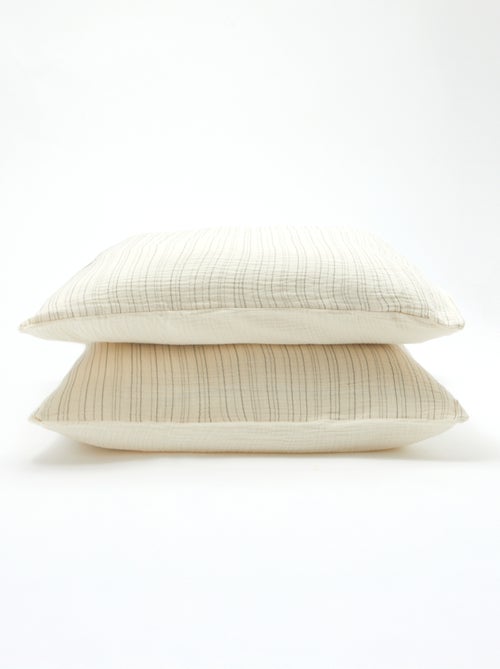 Parure de lit 2 personnes (240 x 220cm) en gaze de coton - Kiabi Home - Kiabi Parure de lit 2 personnes (240 x 220cm) en gaze de coton - Kiabi Home - Kiabi