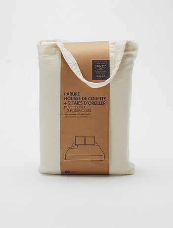 Parure de lit 2 personnes (240 x 220cm) en gaze de coton - Kiabi Home