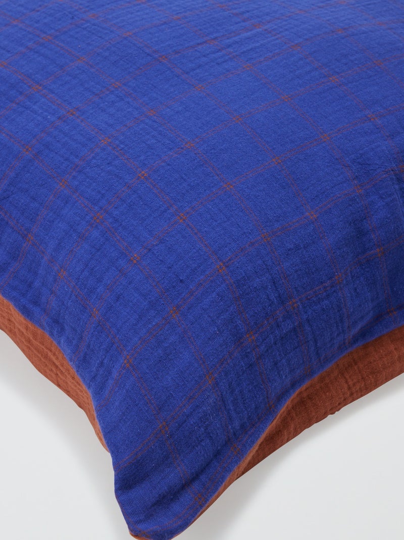 Parure de lit 2 personnes (240 x 220cm) en gaze de coton - Kiabi Home Bleu - Kiabi