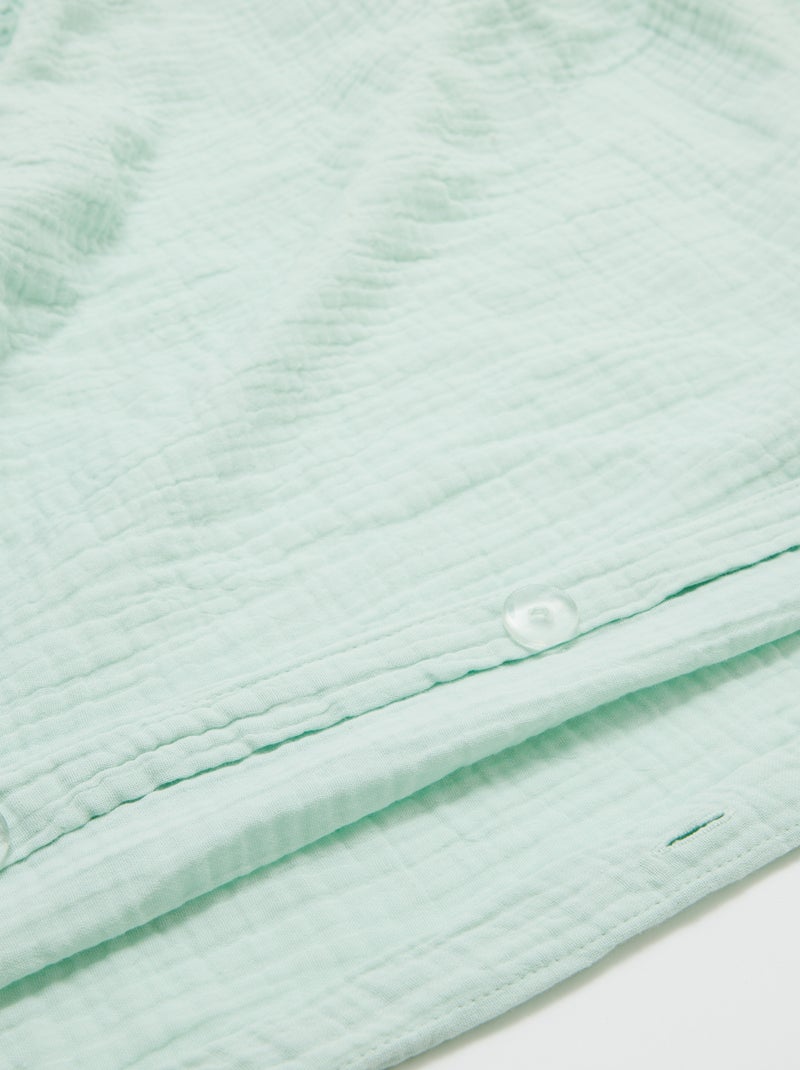 Parure de lit 2 personnes (240 x 220cm) en gaze de coton - Kiabi Home Bleu clair - Kiabi