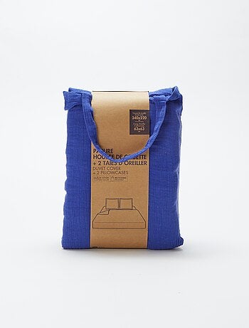 Parure de lit 2 personnes (240 x 220cm) en gaze de coton - Kiabi Home