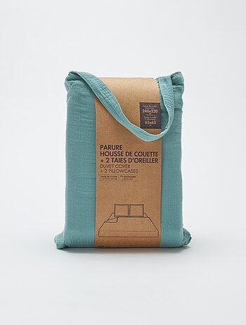 Parure de lit 2 personnes (240 x 220cm) en gaze de coton - Kiabi Home