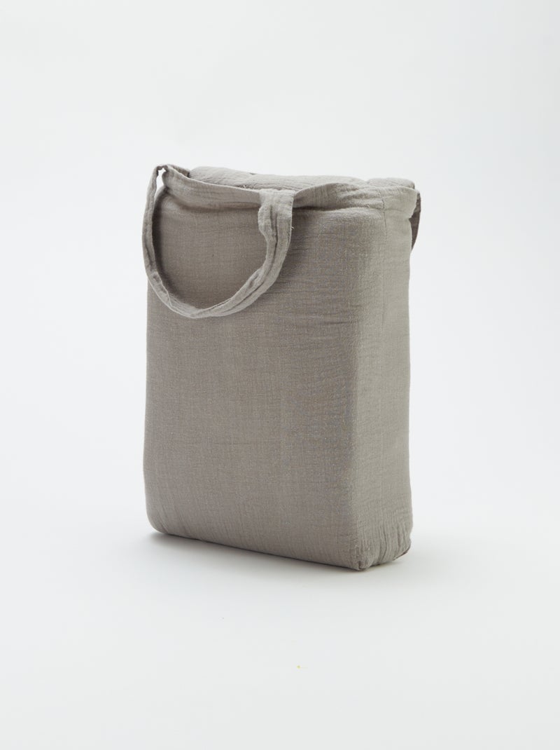 Parure de lit 2 personnes (240 x 220cm) en gaze de coton - Kiabi Home Gris - Kiabi