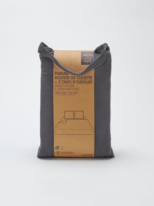 Parure de lit 2 personnes (240 x 220cm) en gaze de coton - Kiabi Home - Kiabi