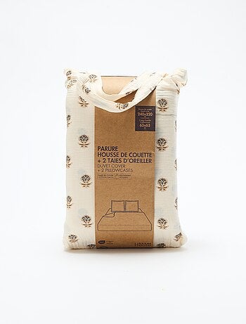 Parure de lit 2 personnes (240 x 220cm) en gaze de coton - Kiabi Home