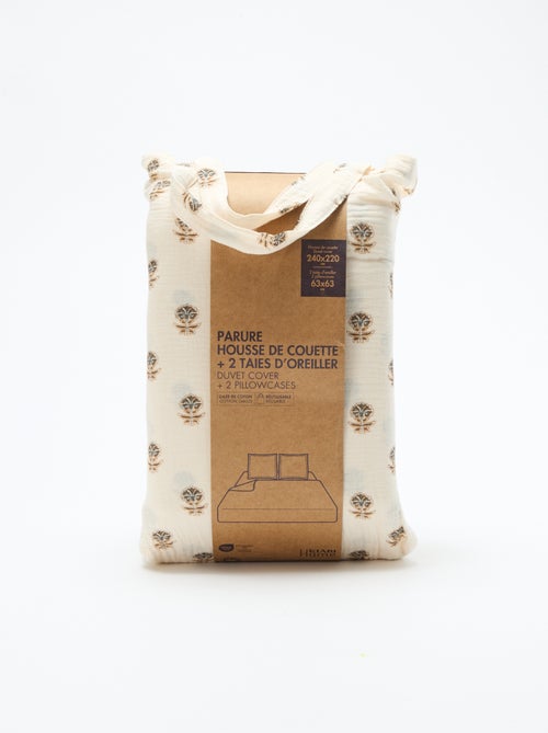 Parure de lit 2 personnes (240 x 220cm) en gaze de coton - Kiabi Home - Kiabi