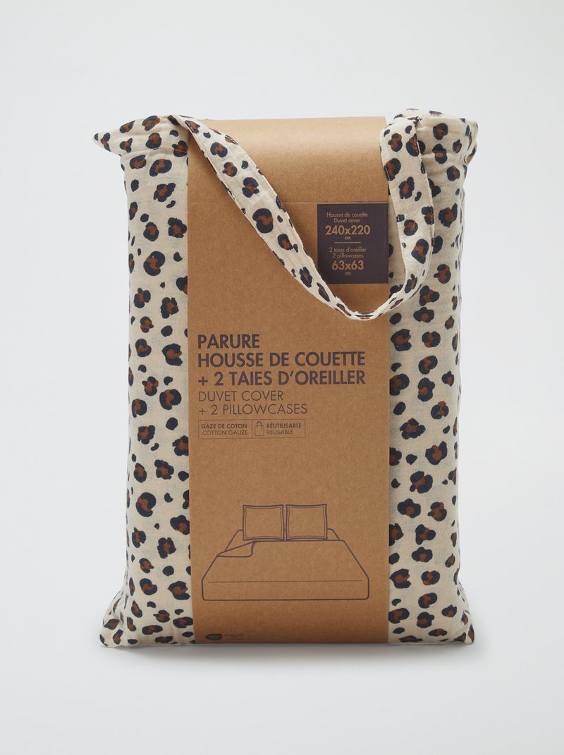 Parure de lit 2 personnes (240 x 220cm) en gaze de coton - Kiabi Home Leopard - Kiabi