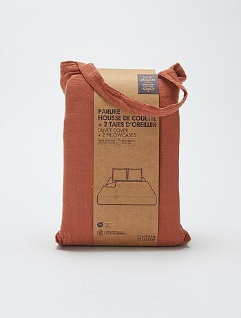 Parure de lit 2 personnes (240 x 220cm) en gaze de coton - Kiabi Home