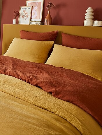 Parure de lit 2 personnes (240 x 220cm) en gaze de coton - Kiabi Home