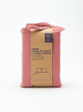 Parure de lit 2 personnes (240 x 220cm) en gaze de coton - Kiabi Home