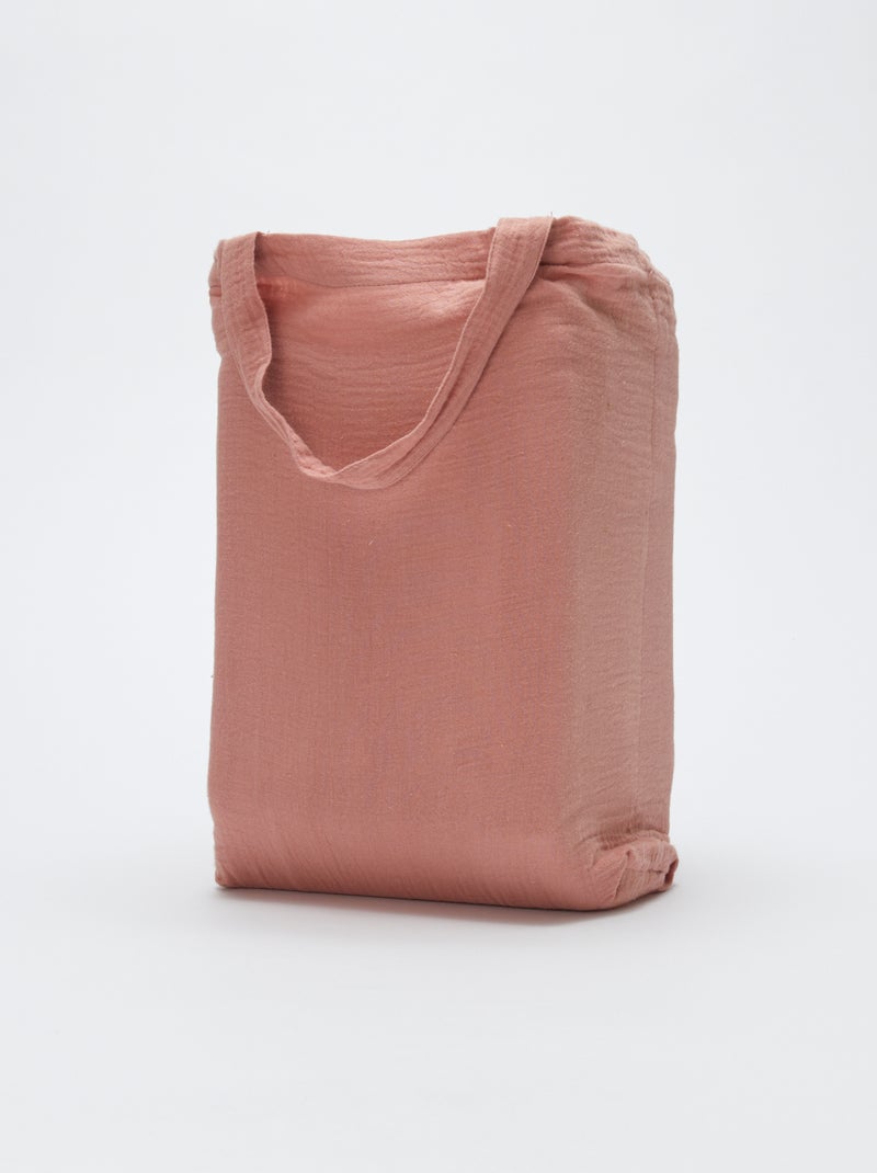 Parure de lit 2 personnes (240 x 220cm) en gaze de coton - Kiabi Home Rose - Kiabi