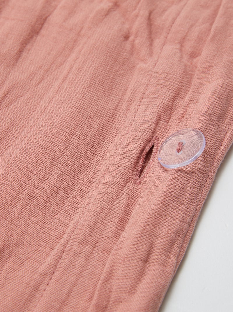 Parure de lit 2 personnes (240 x 220cm) en gaze de coton - Kiabi Home Rose - Kiabi