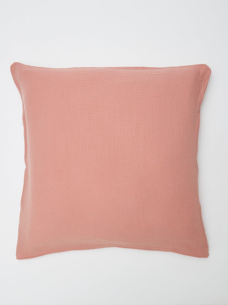 Parure de lit 2 personnes (240 x 220cm) en gaze de coton - Kiabi Home Rose - Kiabi