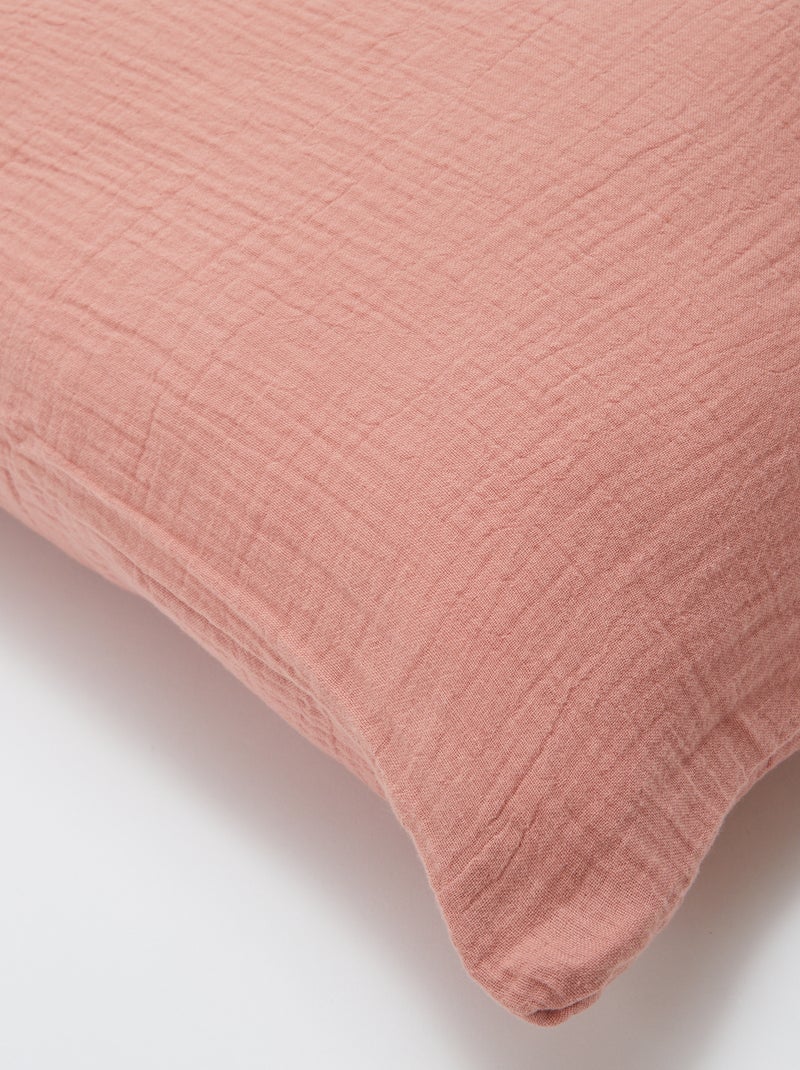Parure de lit 2 personnes (240 x 220cm) en gaze de coton - Kiabi Home Rose - Kiabi