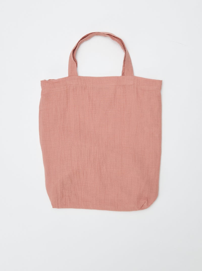 Parure de lit 2 personnes (240 x 220cm) en gaze de coton - Kiabi Home Rose - Kiabi