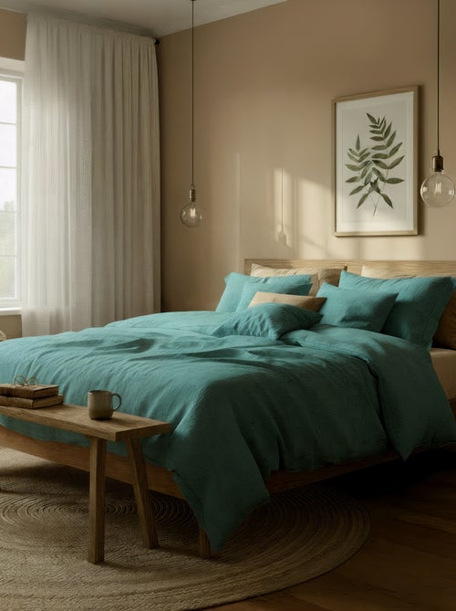 Parure de lit 2 personnes (240 x 220cm) en gaze de coton - Kiabi Home - Kiabi Parure de lit 2 personnes (240 x 220cm) en gaze de coton - Kiabi Home - Kiabi