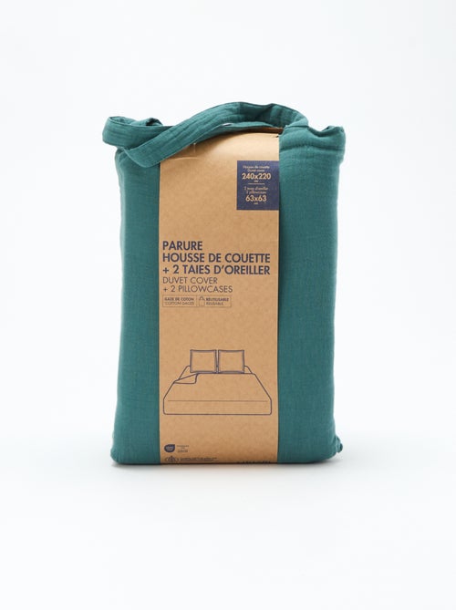Parure de lit 2 personnes (240 x 220cm) en gaze de coton - Kiabi Home - Kiabi