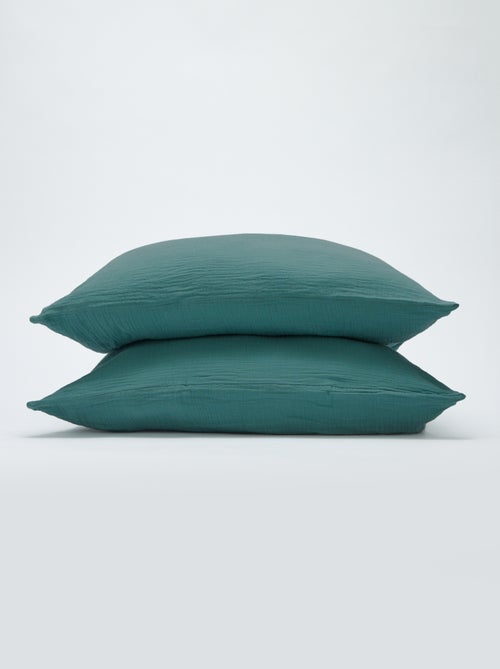 Parure de lit 2 personnes (240 x 220cm) en gaze de coton - Kiabi Home - Kiabi