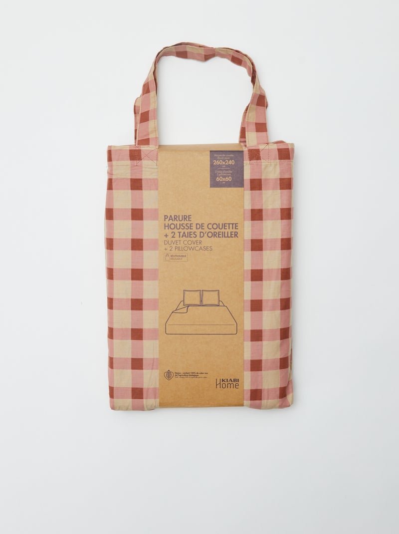 Parure de lit 2 personnes (260 x 240 cm) en coton - Kiabi Home ROSE - Kiabi