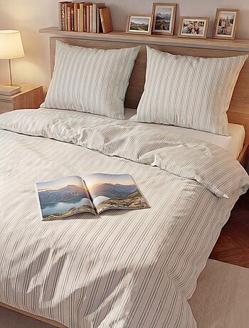 Parure de lit 2 personnes (260 x 240cm) en coton - Kiabi Home