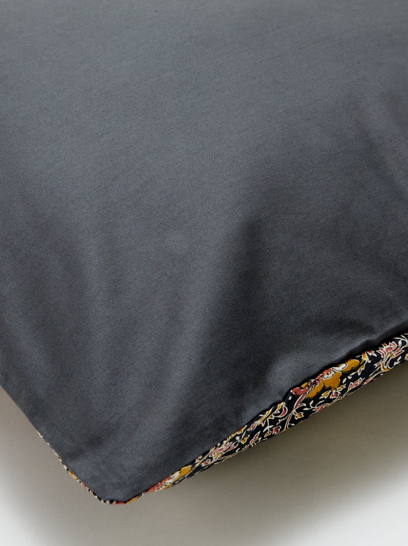 Parure de lit 2 personnes 260 x 240cm en coton 57 fils - Kiabi Home Gris - Kiabi