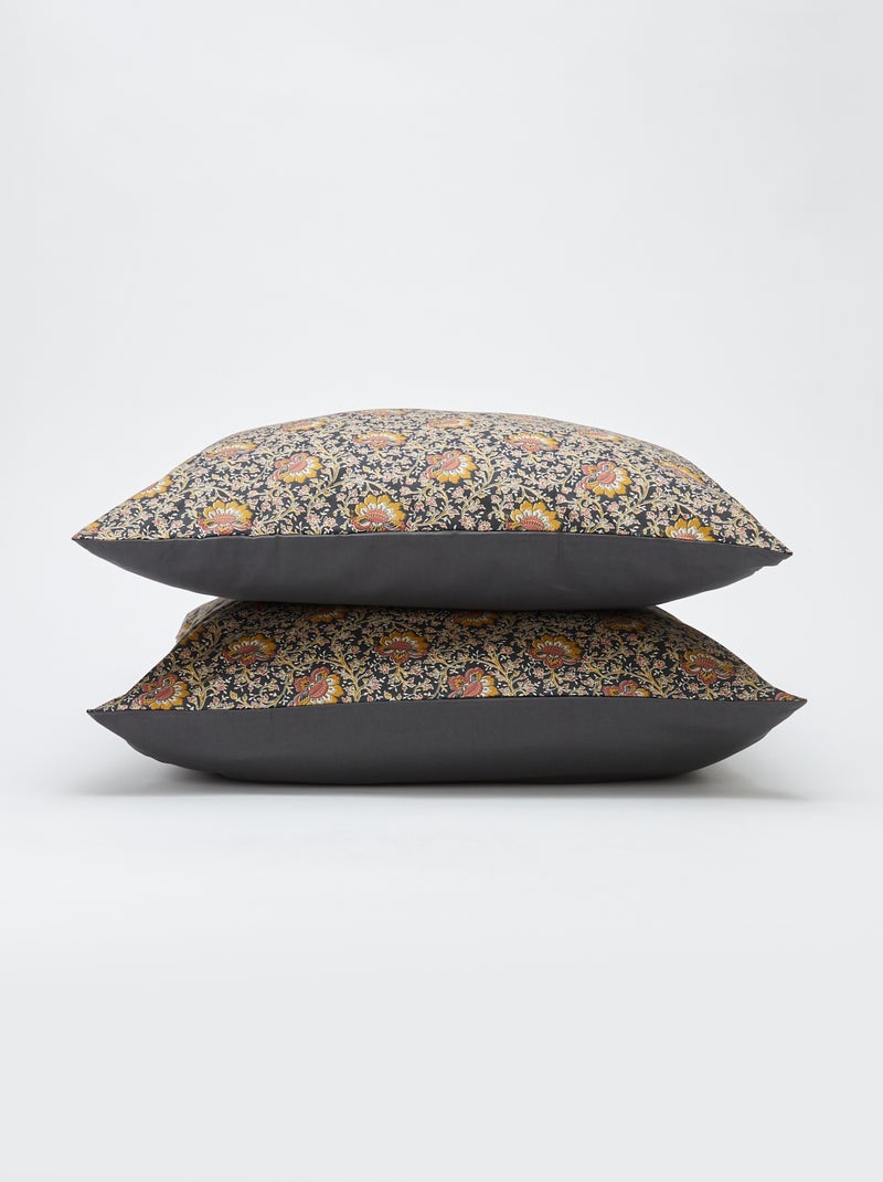 Parure de lit 2 personnes 260 x 240cm en coton 57 fils - Kiabi Home Gris - Kiabi