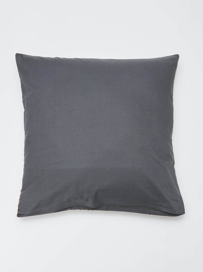 Parure de lit 2 personnes 260 x 240cm en coton 57 fils - Kiabi Home Gris - Kiabi
