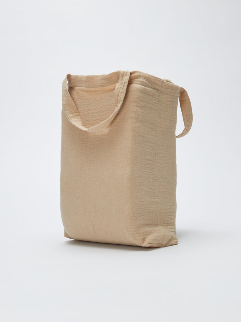 Parure de lit 2 personnes (260 x 240cm) en gaze de coton - Kiabi Home Beige - Kiabi