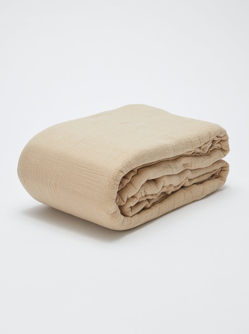 Parure de lit 2 personnes (260 x 240cm) en gaze de coton - Kiabi Home Beige - Kiabi