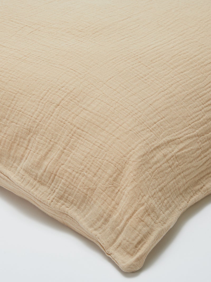 Parure de lit 2 personnes (260 x 240cm) en gaze de coton - Kiabi Home Beige - Kiabi