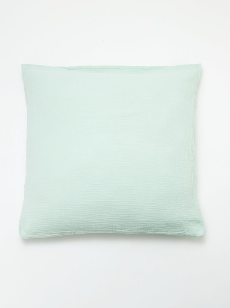 Parure de lit 2 personnes (260 x 240cm) en gaze de coton - Kiabi Home Bleu clair - Kiabi