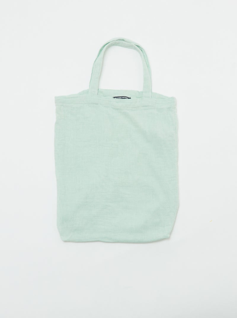 Parure de lit 2 personnes (260 x 240cm) en gaze de coton - Kiabi Home Bleu clair - Kiabi