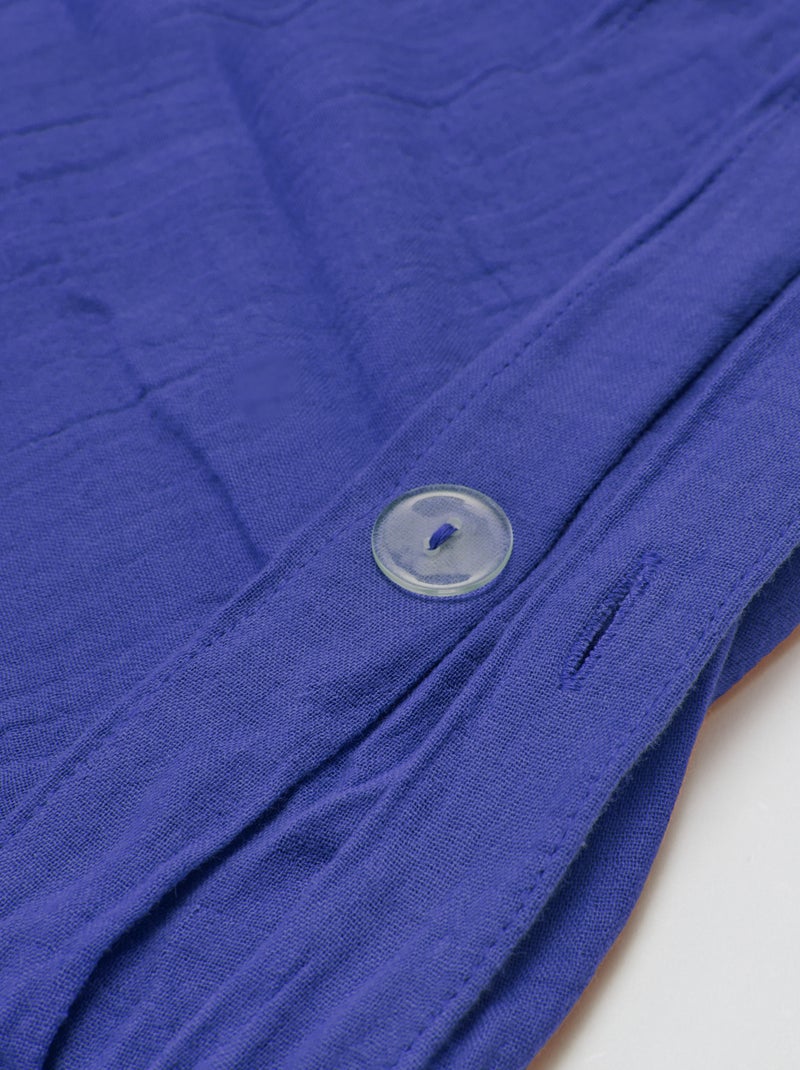 Parure de lit 2 personnes (260 x 240cm) en gaze de coton - Kiabi Home Bleu - Kiabi