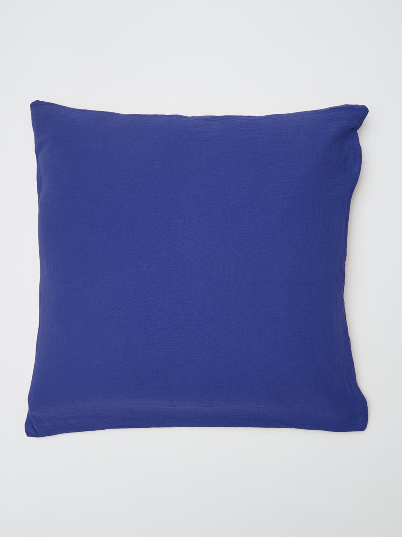 Parure de lit 2 personnes (260 x 240cm) en gaze de coton - Kiabi Home Bleu - Kiabi