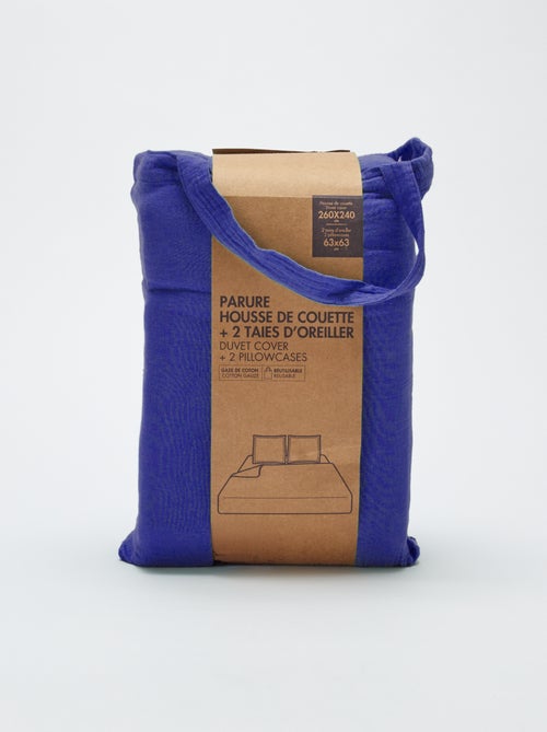 Parure de lit 2 personnes (260 x 240cm) en gaze de coton - Kiabi Home - Kiabi