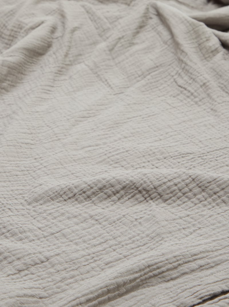 Parure de lit 2 personnes (260 x 240cm) en gaze de coton - Kiabi Home Gris - Kiabi