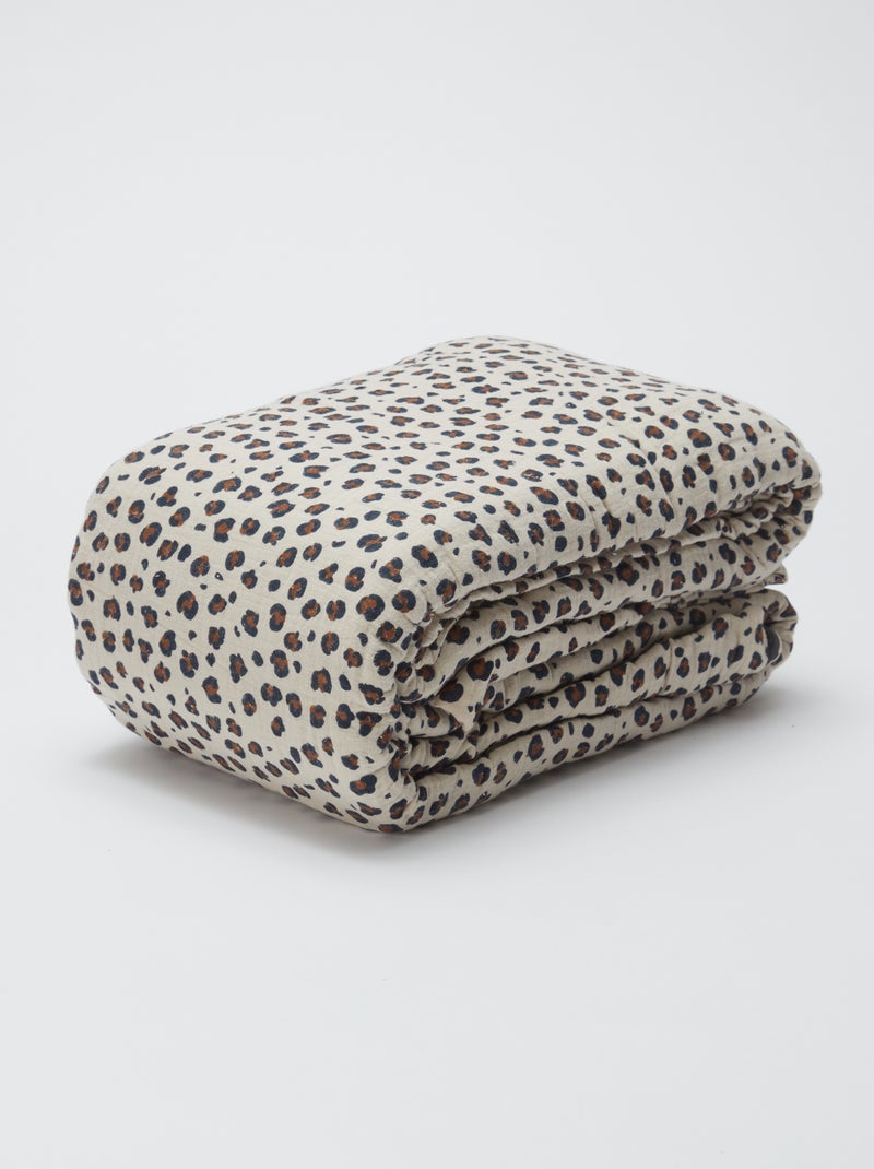 Parure de lit 2 personnes (260 x 240cm) en gaze de coton - Kiabi Home Léopard - Kiabi