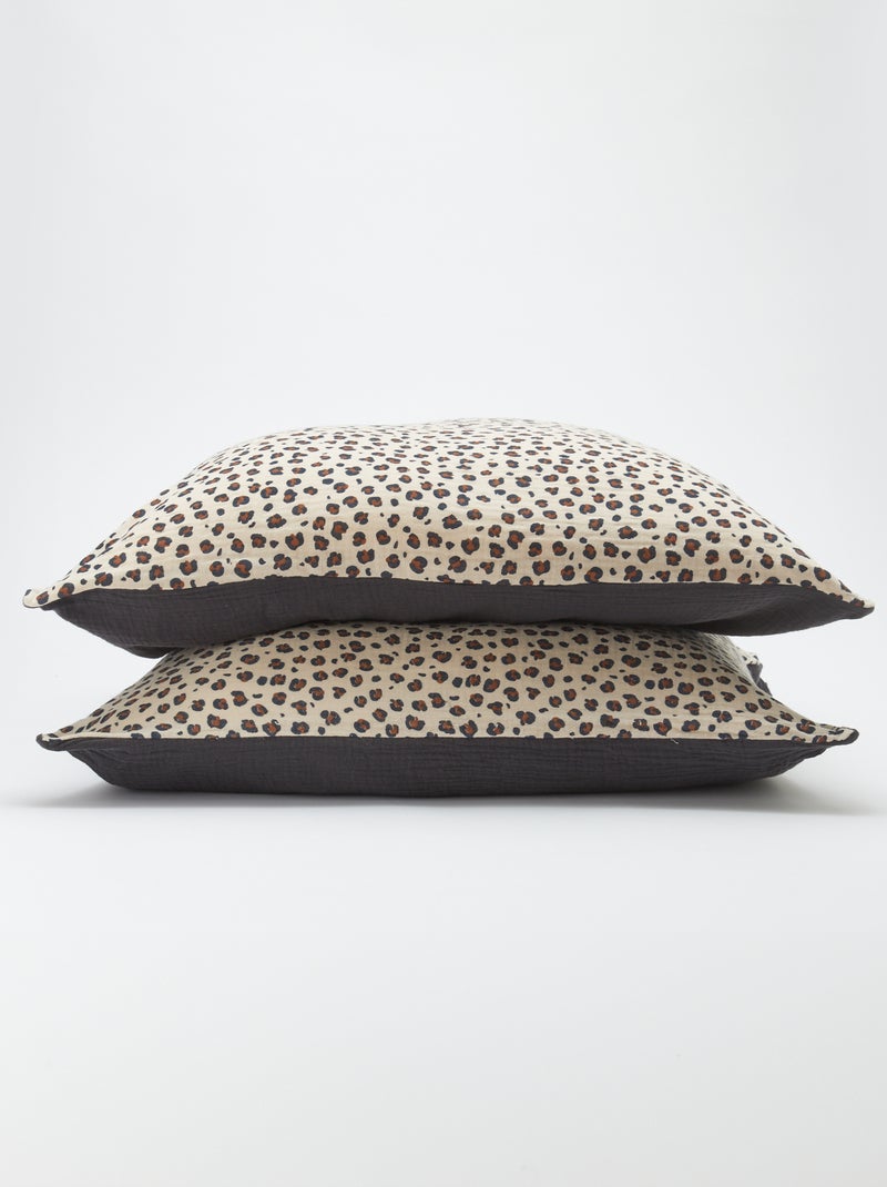 Parure de lit 2 personnes (260 x 240cm) en gaze de coton - Kiabi Home Léopard - Kiabi
