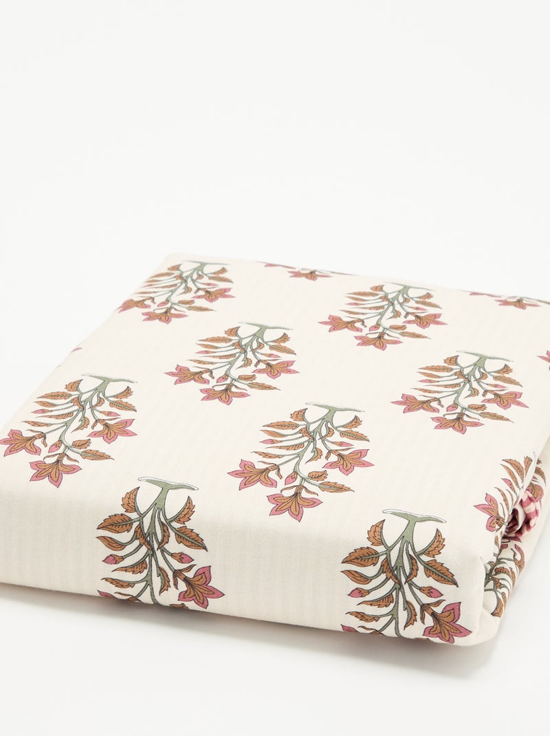 Parure de lit 2 personnes 260x240 cm en coton Rose - Kiabi
