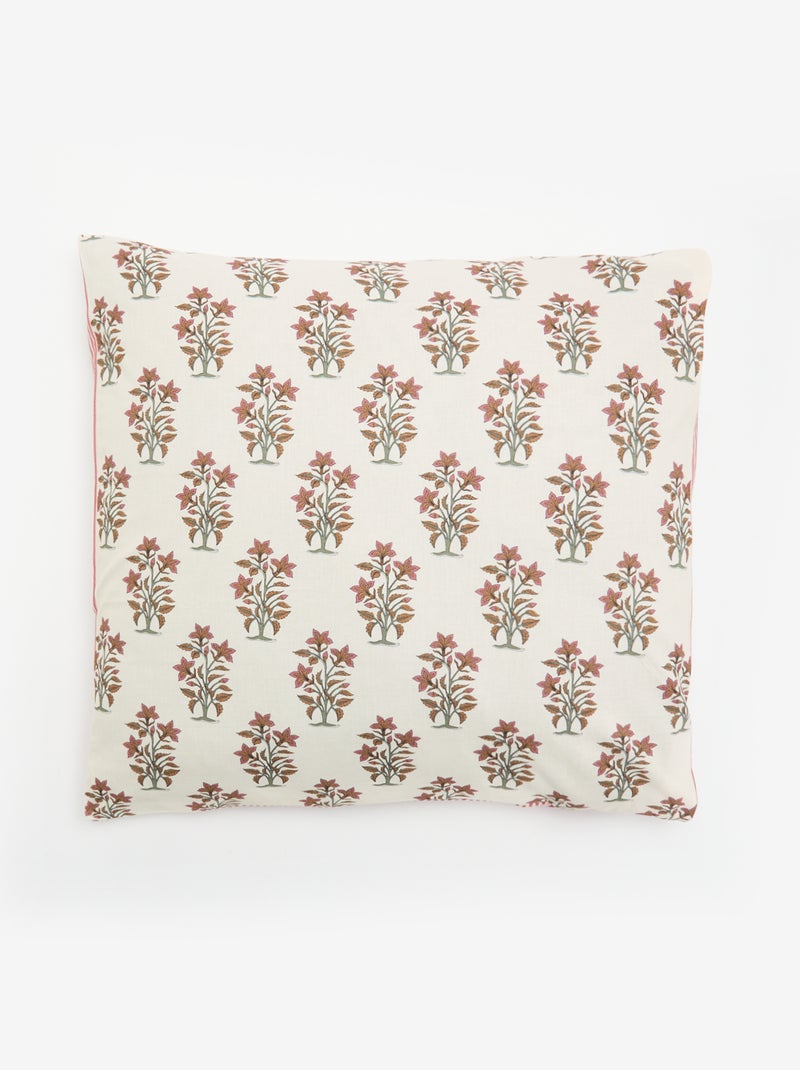 Parure de lit 2 personnes 260x240 cm en coton Rose - Kiabi