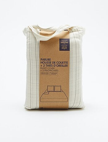 Parure de lit 2 personnes (260x240cm) en gaze de coton - Kiabi Home