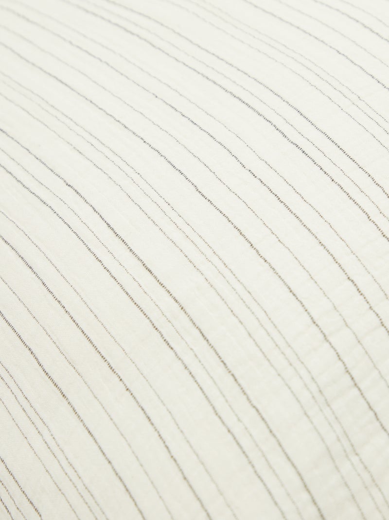 Parure de lit 2 personnes (260x240cm) en gaze de coton - Kiabi Home Beige rayé - Kiabi
