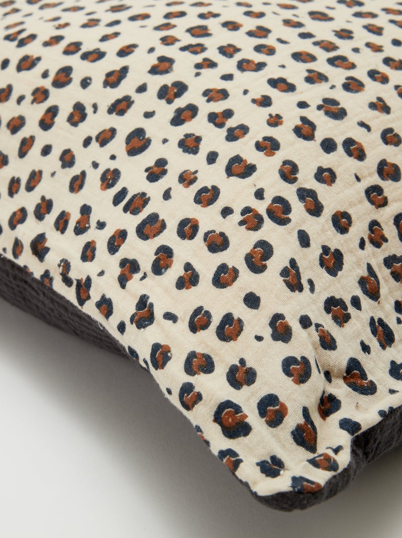 Parure de lit 2 personnes (260x240cm) en gaze de coton - Kiabi Home Beige/léopard - Kiabi