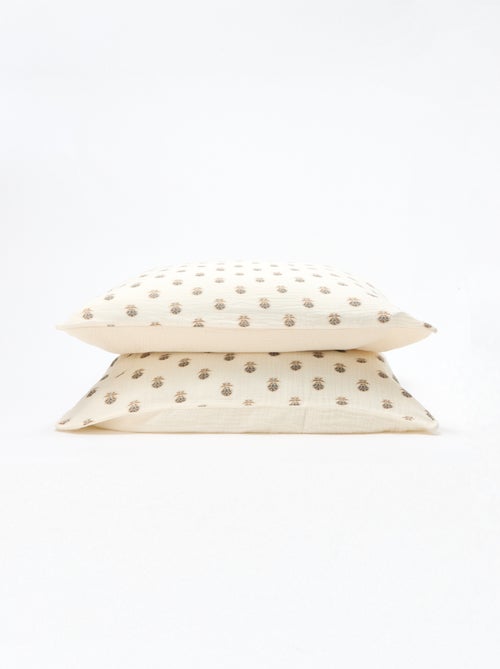 Parure de lit 2 personnes (260x240cm) en gaze de coton - Kiabi Home - Kiabi Parure de lit 2 personnes (260x240cm) en gaze de coton - Kiabi Home - Kiabi